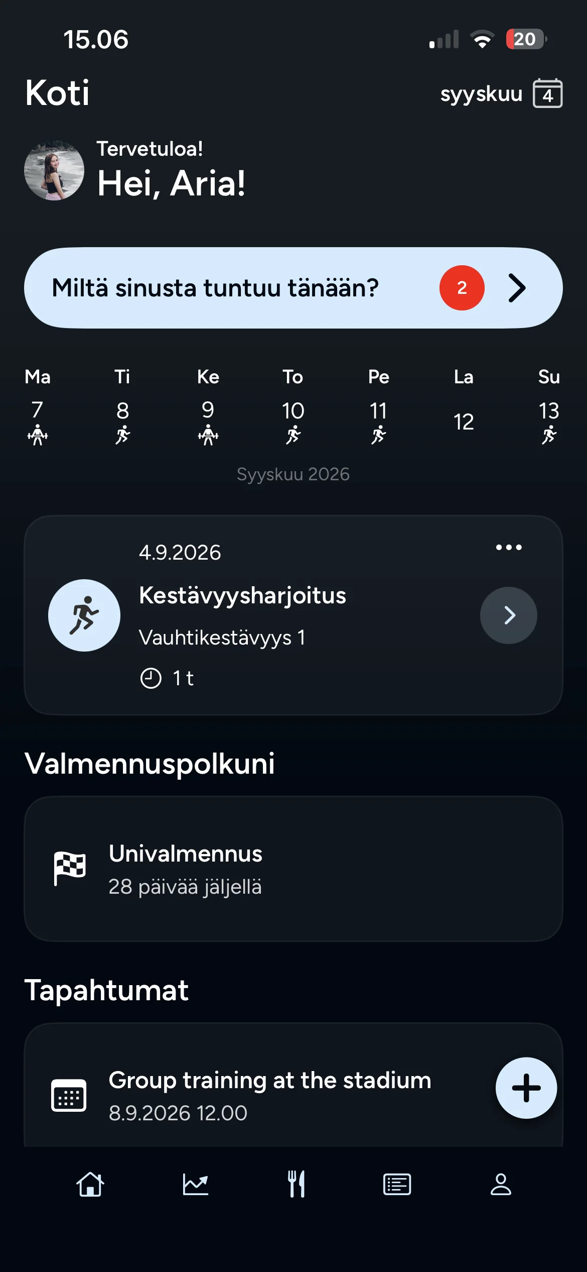 Blokin asiakassovellus puhelimessa